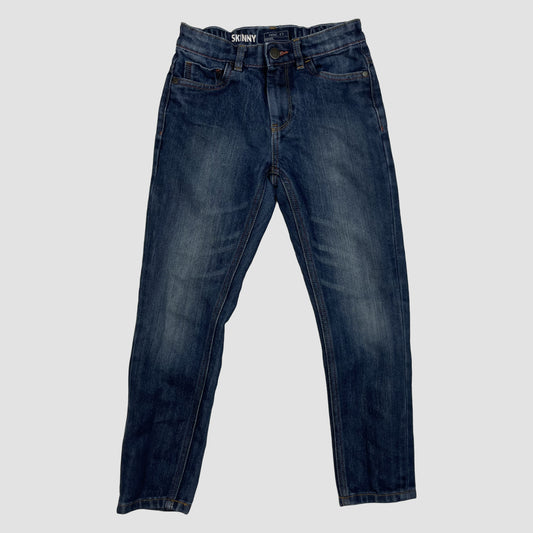 Dunkelblaue Kinder-Skinny-Jeans aus Denim, Größe 134 – front