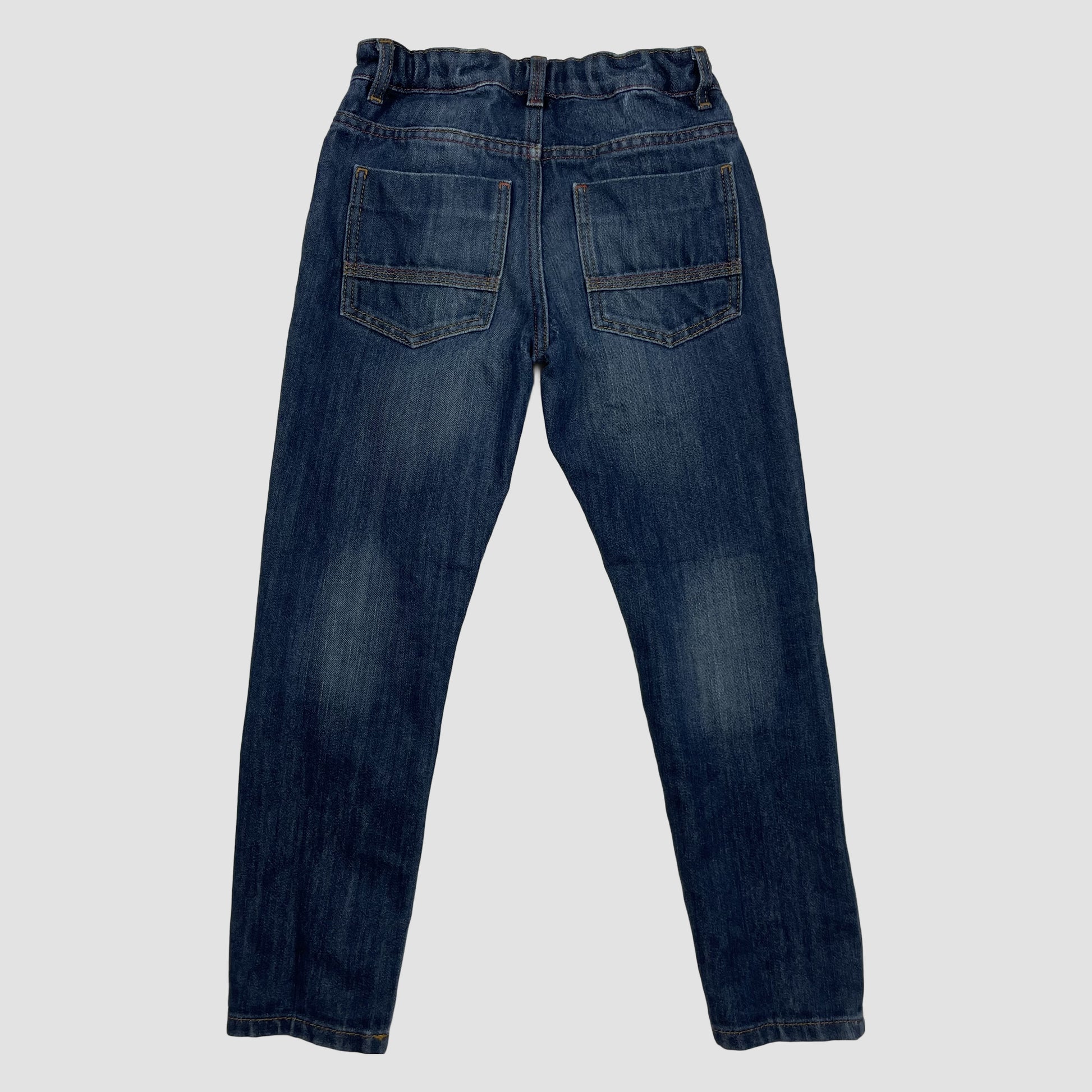 Dunkelblaue Kinder-Skinny-Jeans aus Denim, Größe 134 – back