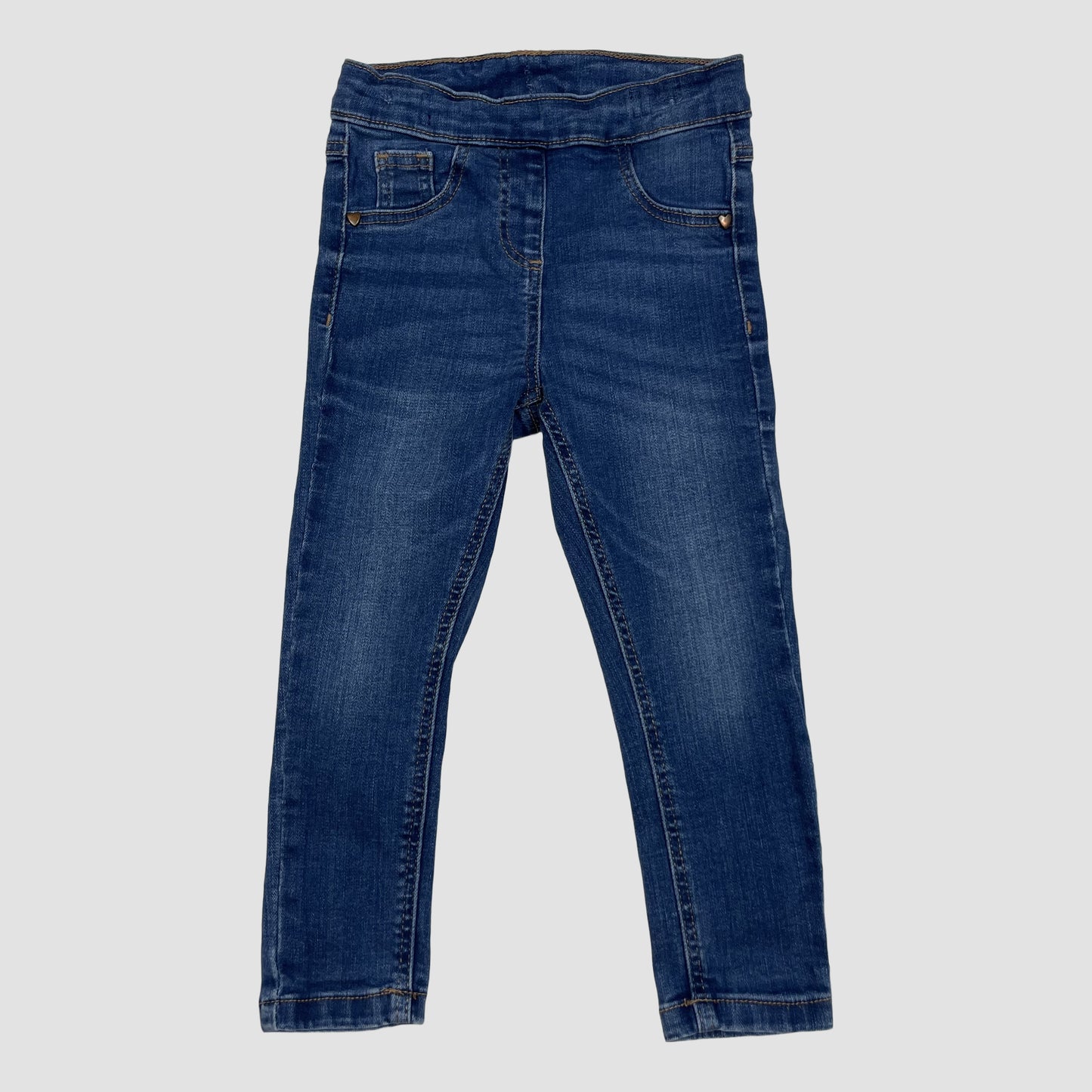 Dunkelblaue Denim-Jeggings für Kleinkinder, Größe 92 von Next – front