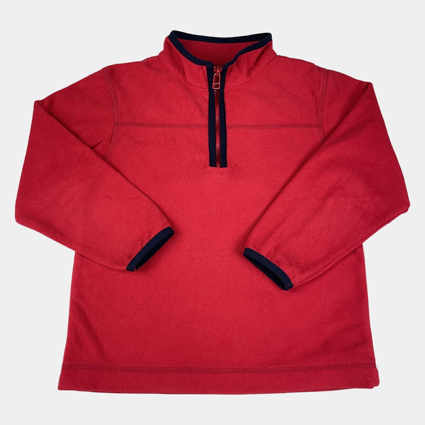 Roter Fleece-Pullover mit Half-Zip, Größe 5–6 Jahre – front