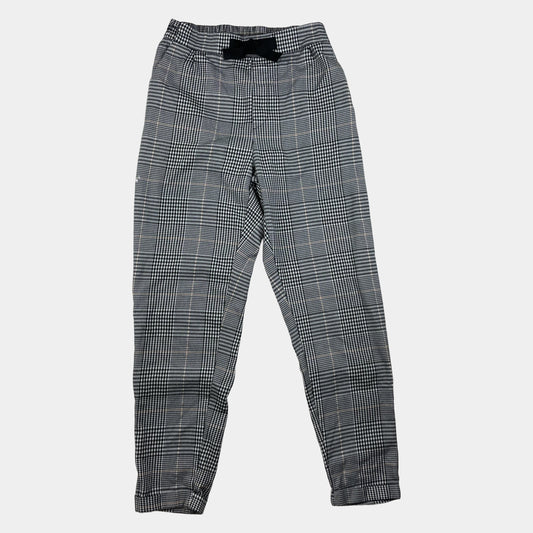 Graue karierte Kinderhose mit Schleife, Größe 104, von H&M – front