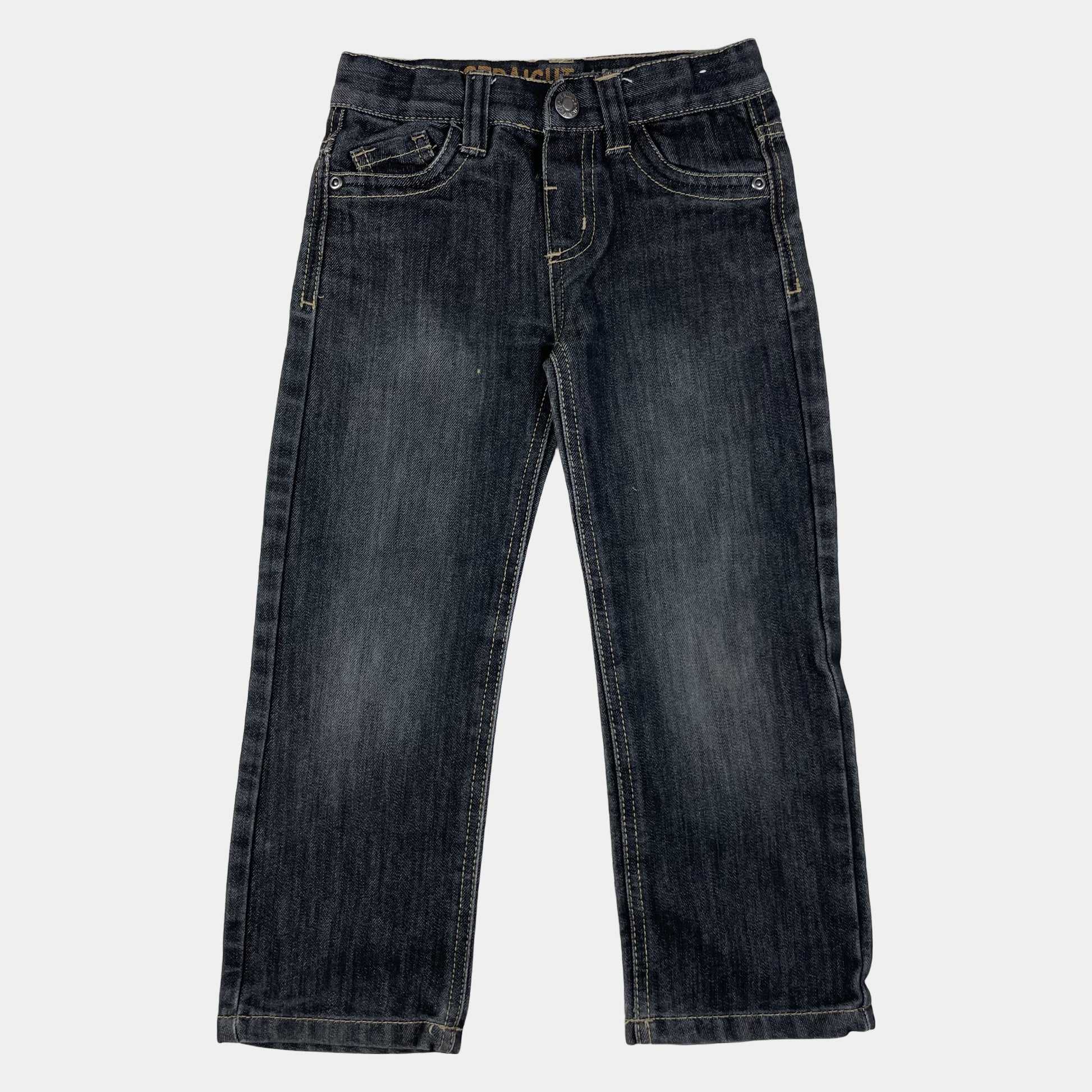 Dunkelgraue Kinder-Jeans, Größe 110 – front