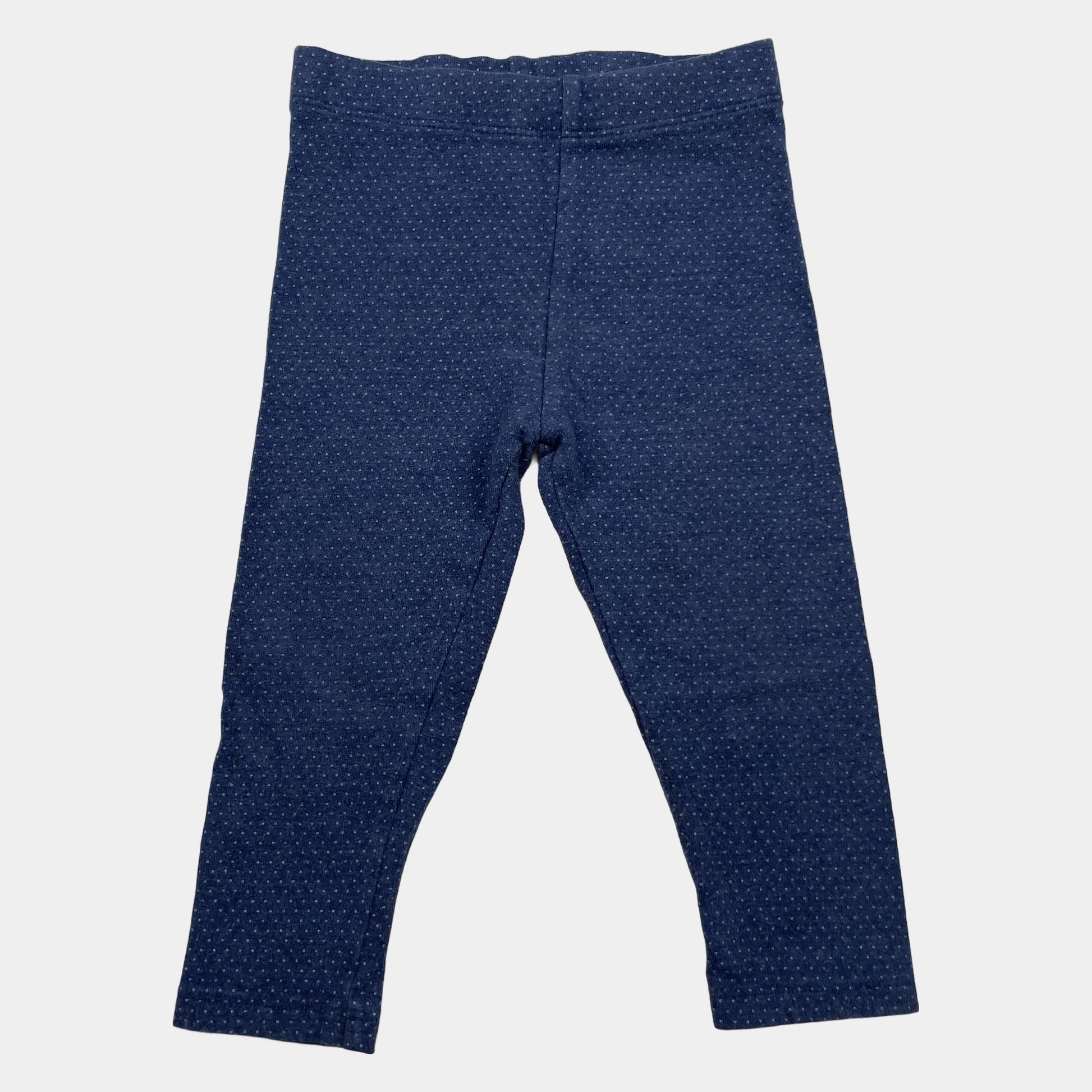 Blaue Kinder-Jogginghose mit Gesäßtaschen und gestreiften Rippbündchen