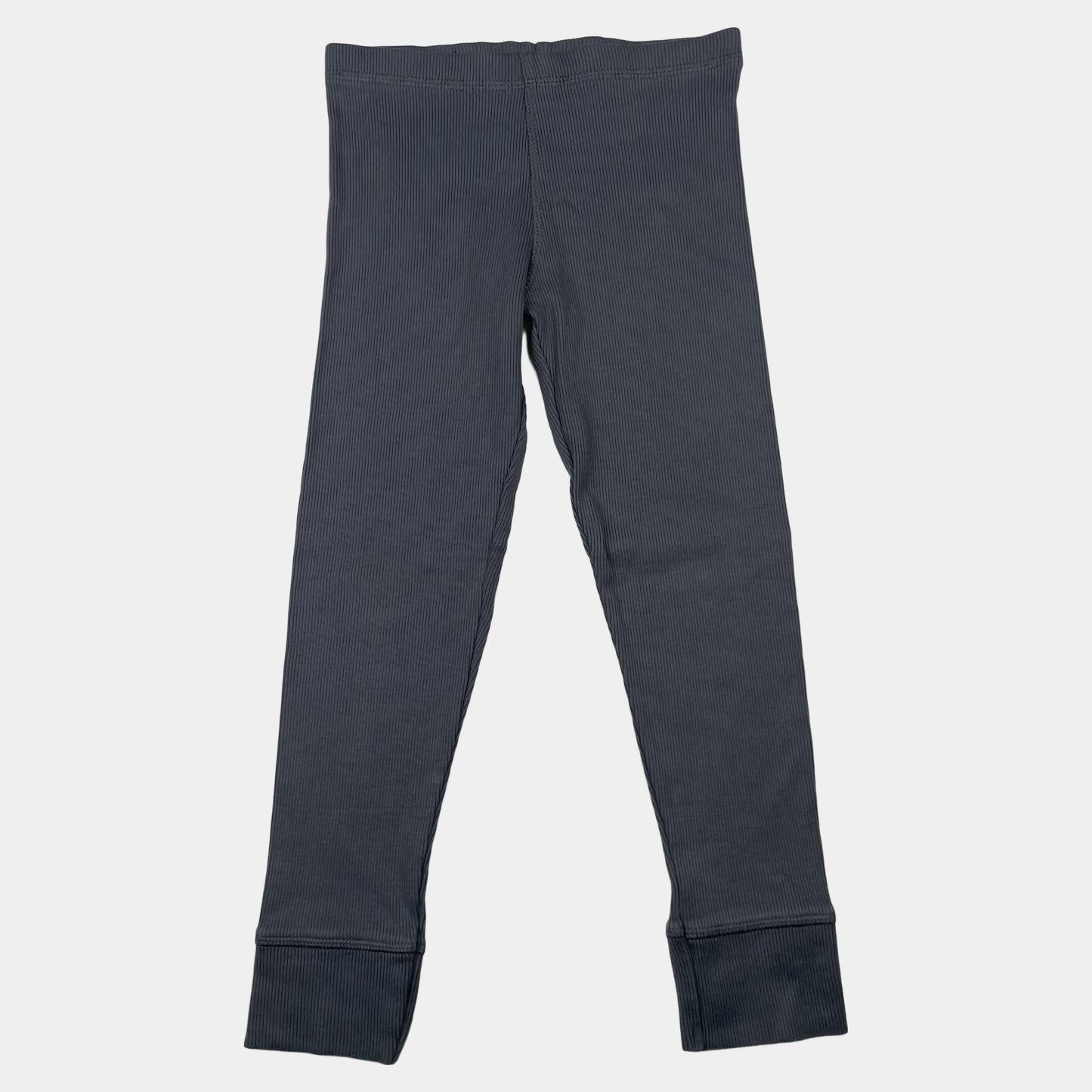 Graue Ripp-Leggings für Kinder mit Bündchen