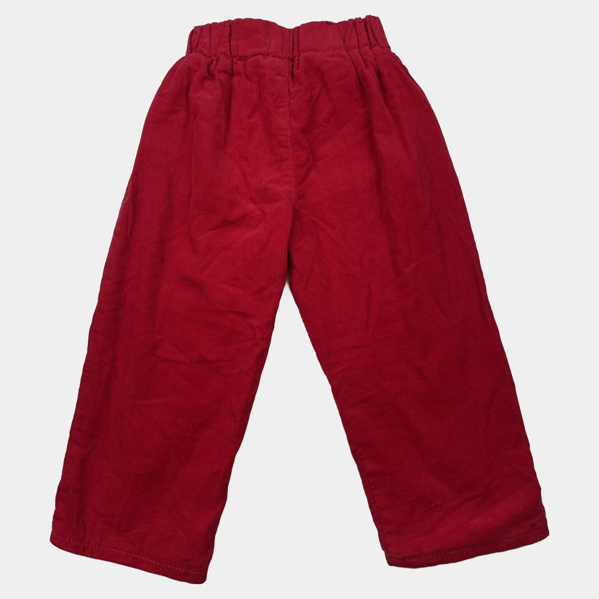 Rote Cordhose für Kleinkinder mit Bären-Patch – back