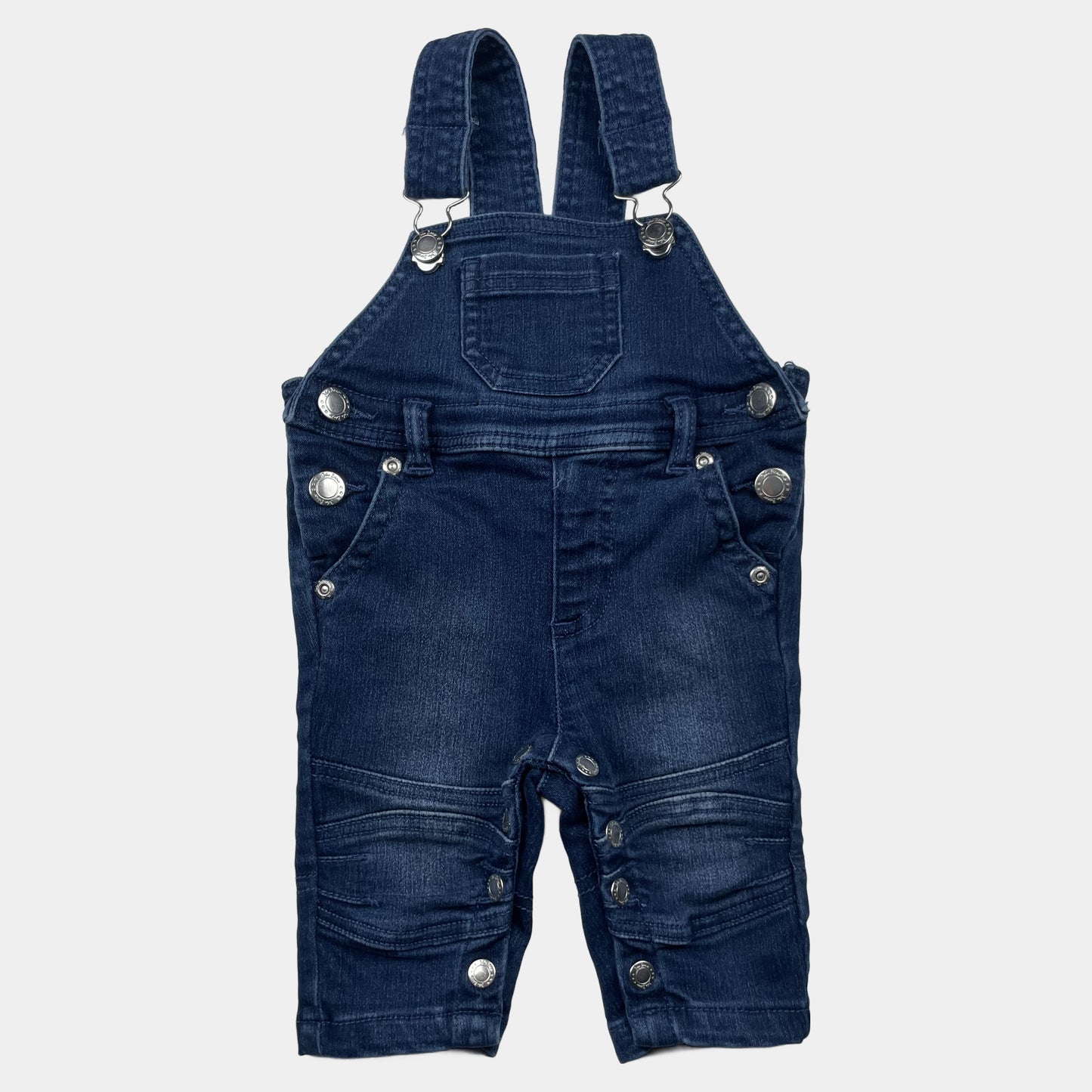 Dunkelblaue Denim-Latzhose für Babys, Größe 62 – front