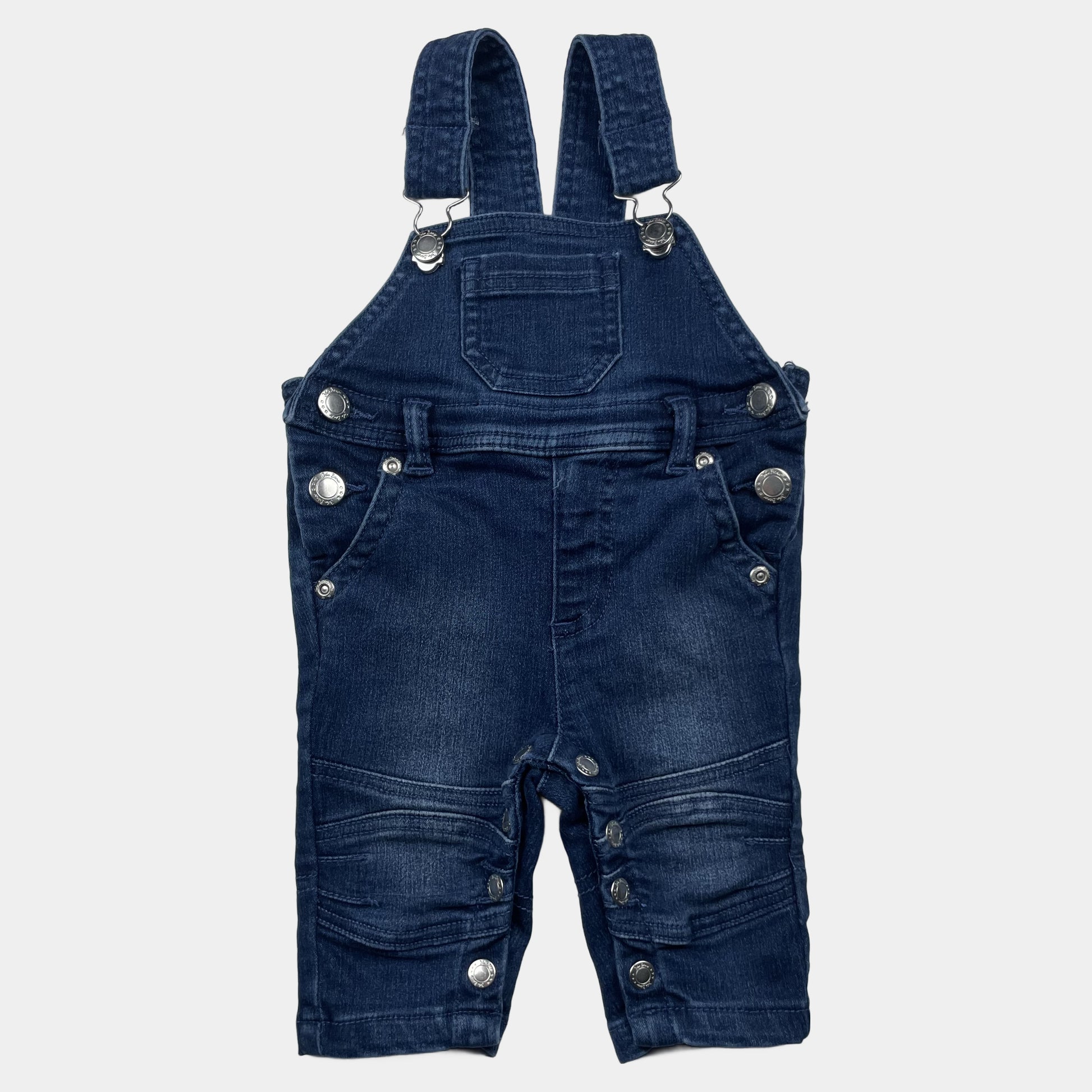 Dunkelblaue Denim-Latzhose für Babys, Größe 62 – front