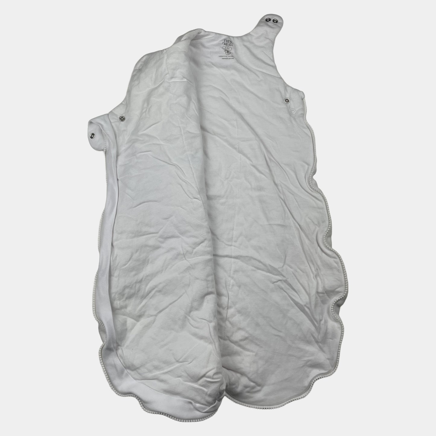 Weißer Babyschlafsack mit grauen Wolken und „sweet dreams“-Schrift, F&F, 0–6 Monate – inside