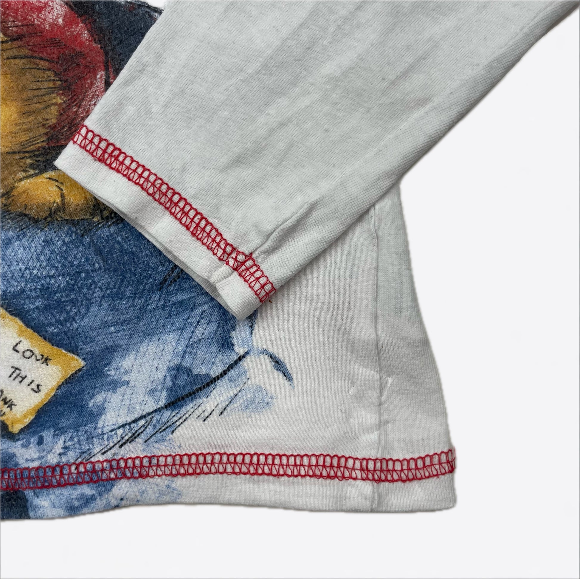 Weißes Langarmshirt mit Paddington-Motiv, Größe 18–24 Monate – sleeve