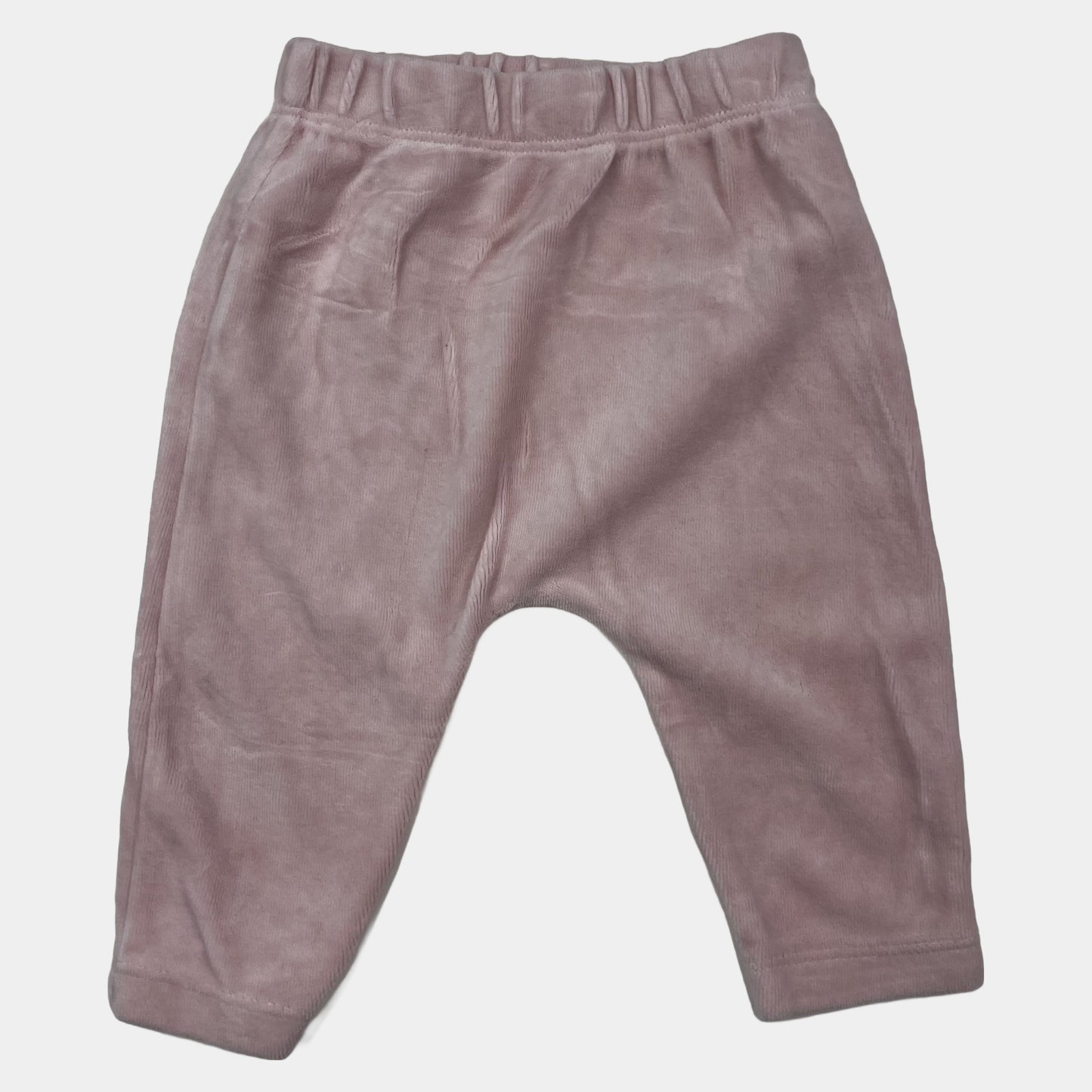 Rosa Baby-Velourshose, 3–6 Monate