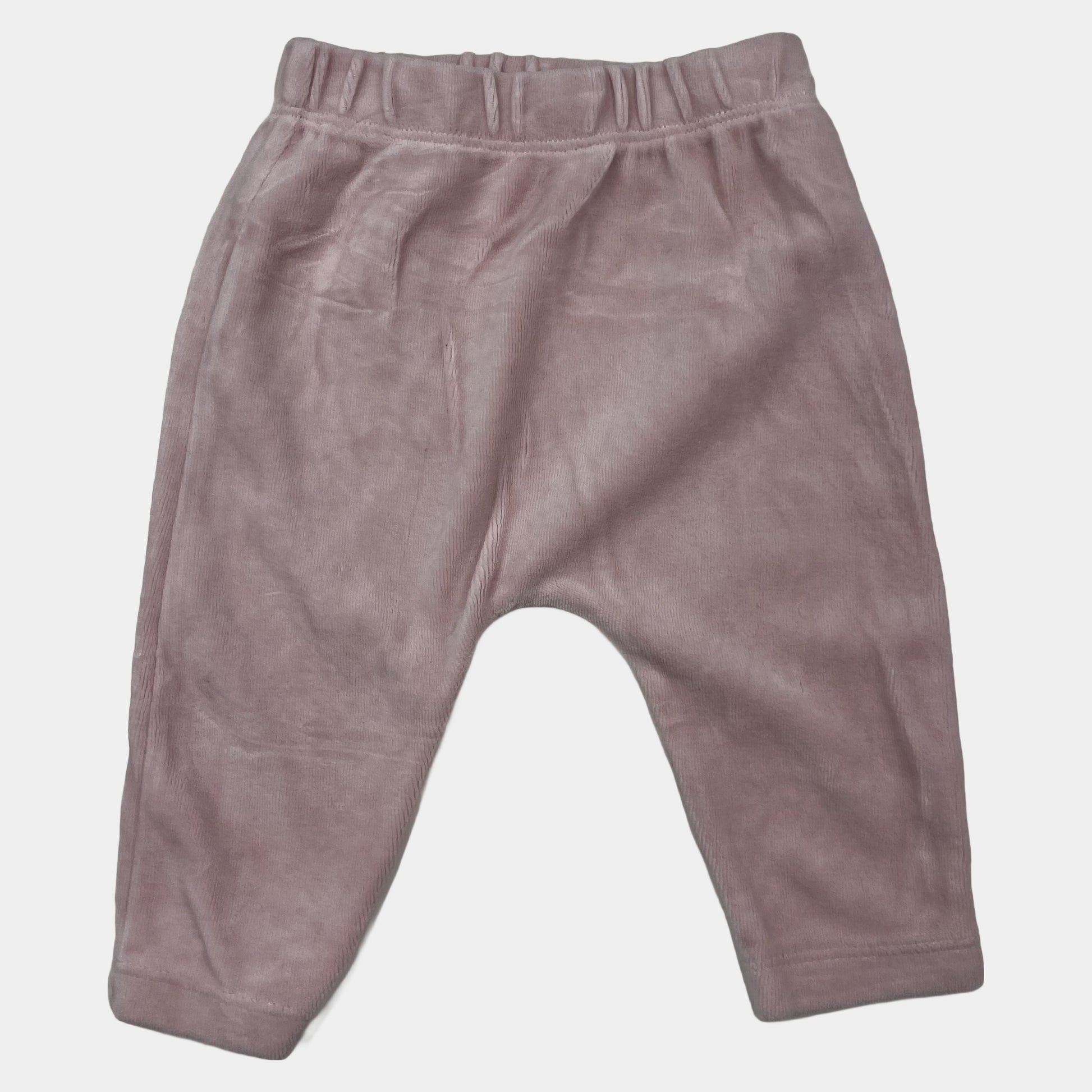 Rosa Baby-Velourshose, 3–6 Monate