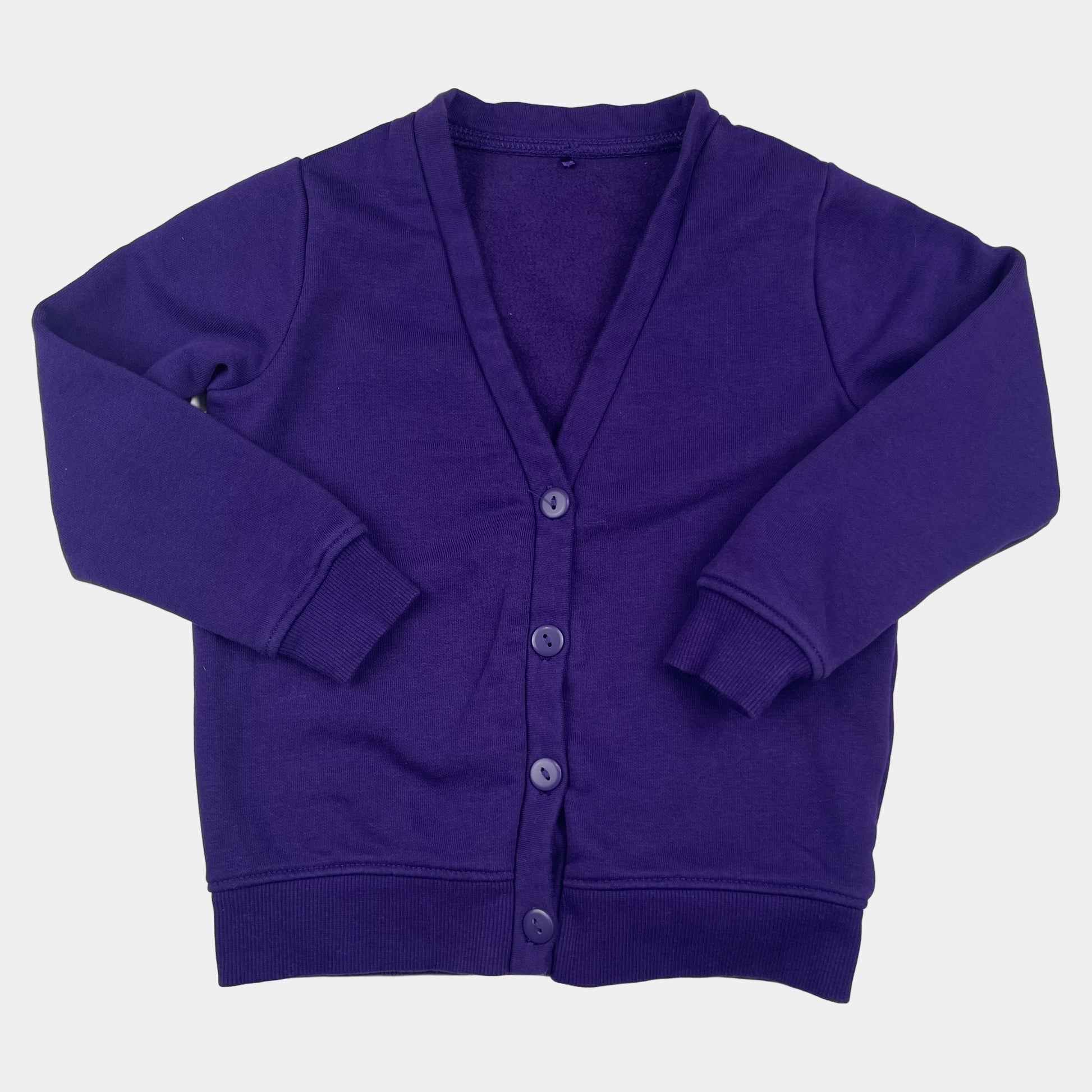 Lila Kinder-Strickjacke von George, Größe 4–5 Jahre – front