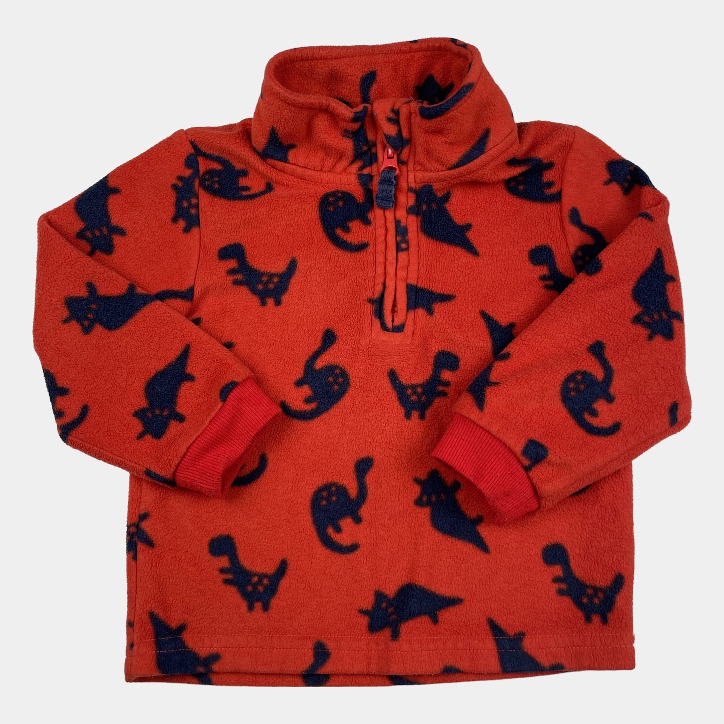 Roter Fleece-Pullover mit Dinosaurier-Muster für Jungen, Größe 1½-2 Jahre (86-92 cm) – front