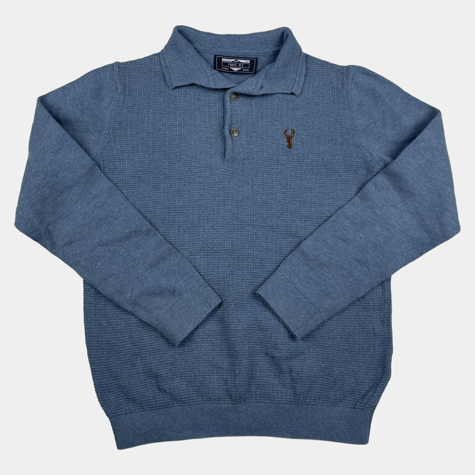 Blauer Baumwoll-Pullover mit Lobster-Detail auf der Brust für Jungen, Größe 9 Jahre – front