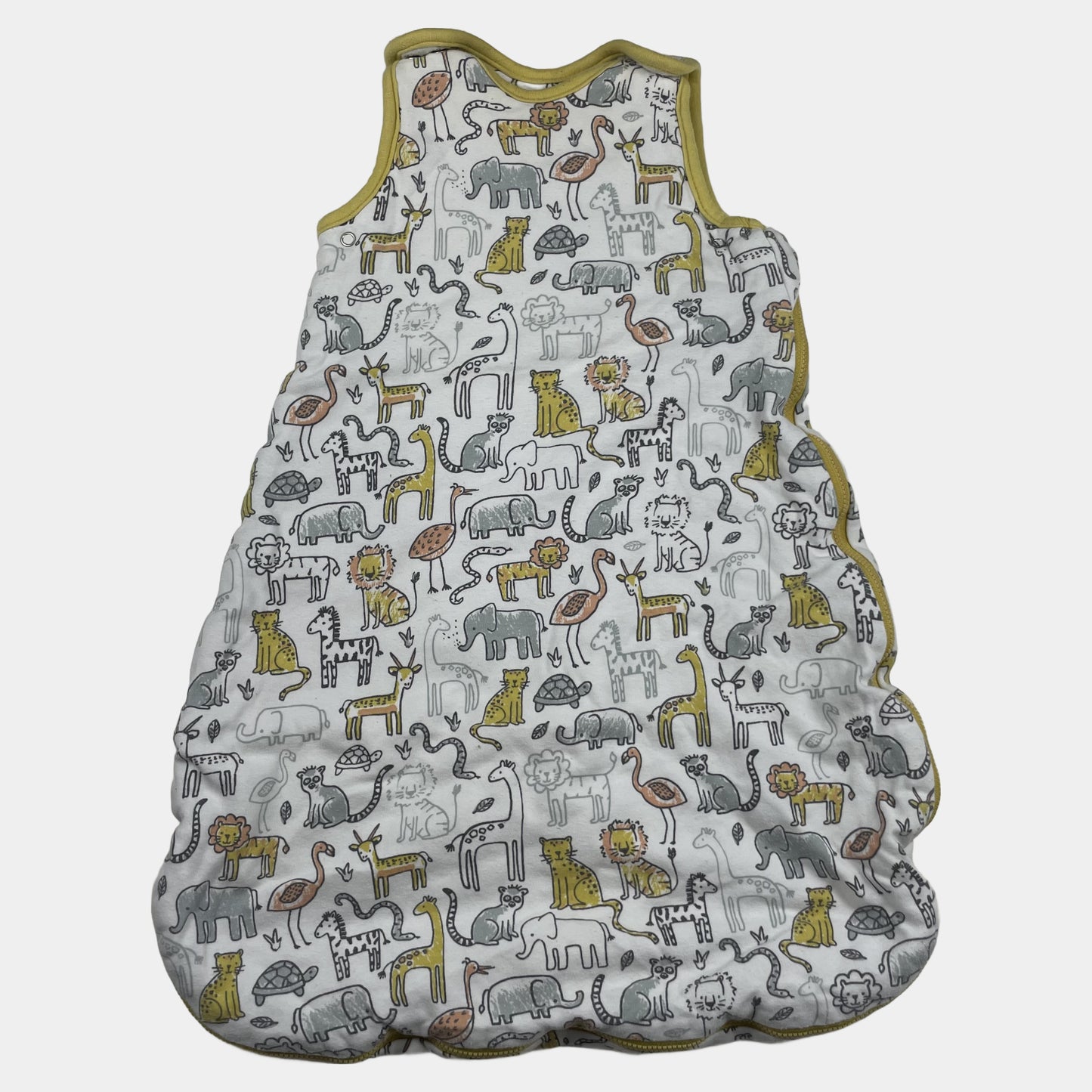 Babyschlafsack mit Tiermuster, weiß, verschiedene Tiere – front