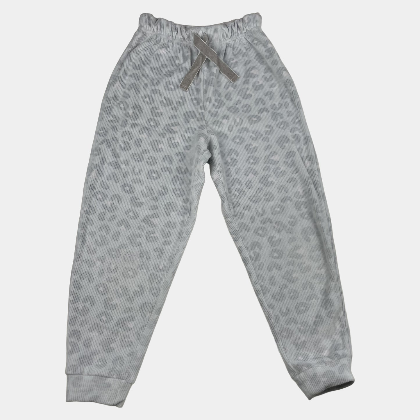 Graue Leopardenhose mit Rippstruktur für Kinder – front