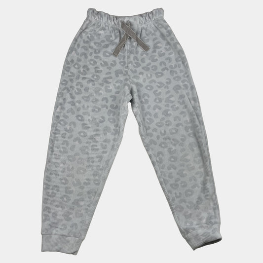 Graue Leopardenhose mit Rippstruktur für Kinder – front