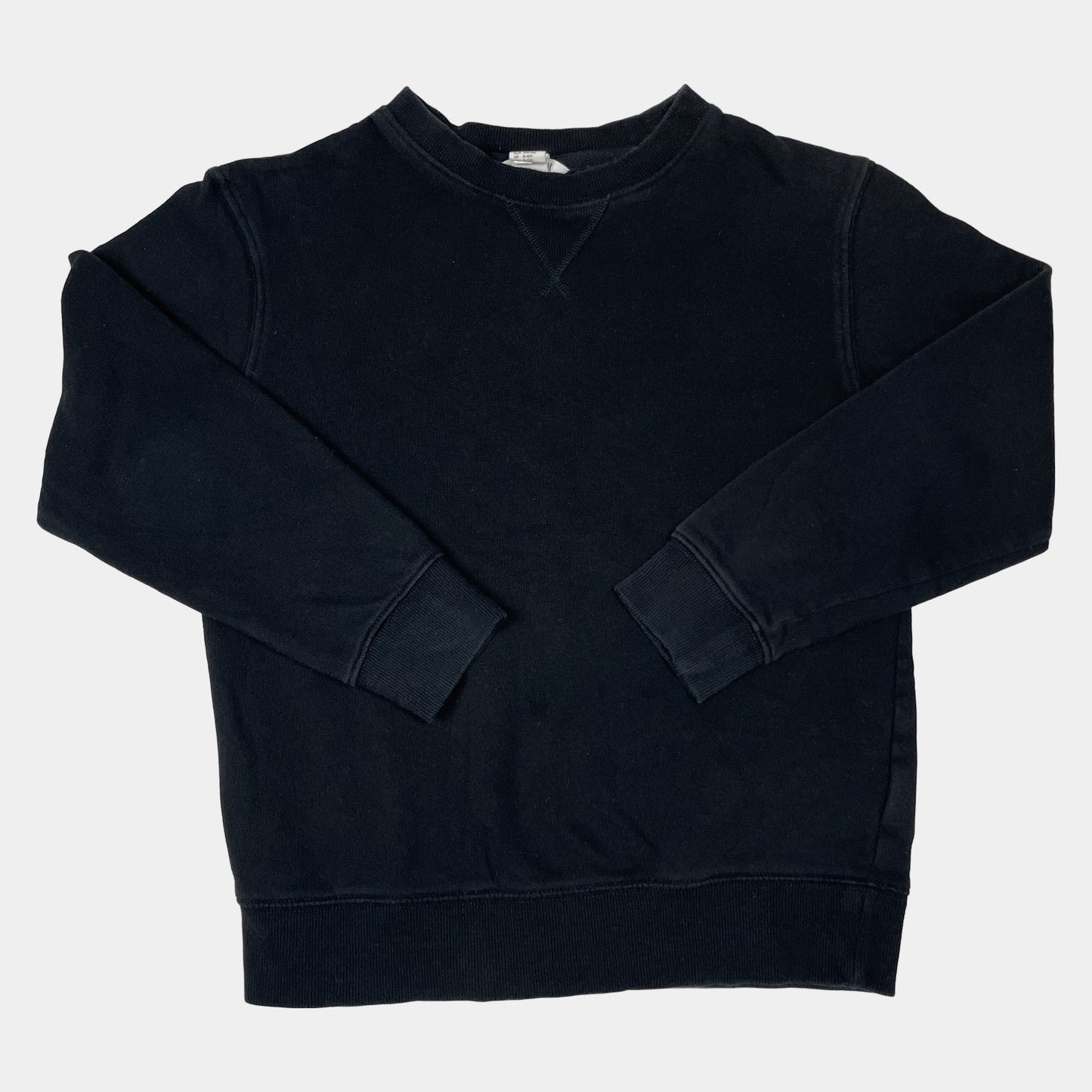 Schwarzes Langarmshirt mit Rundhalsausschnitt für Kinder in Größe 8-10 Jahre von H&M.