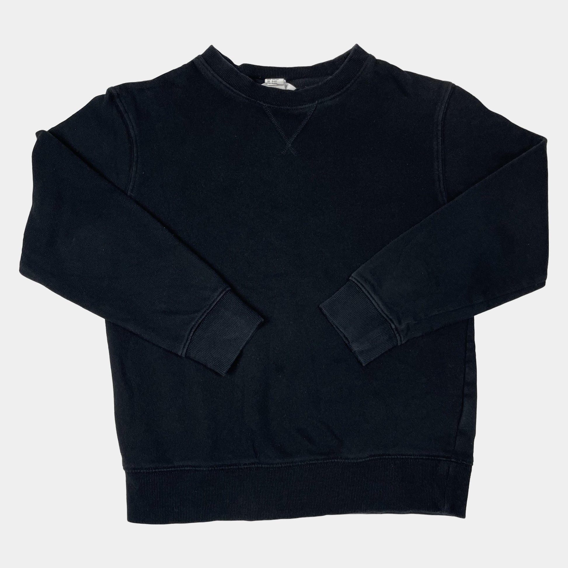 Schwarzes Langarmshirt mit Rundhalsausschnitt für Kinder in Größe 8-10 Jahre von H&M.