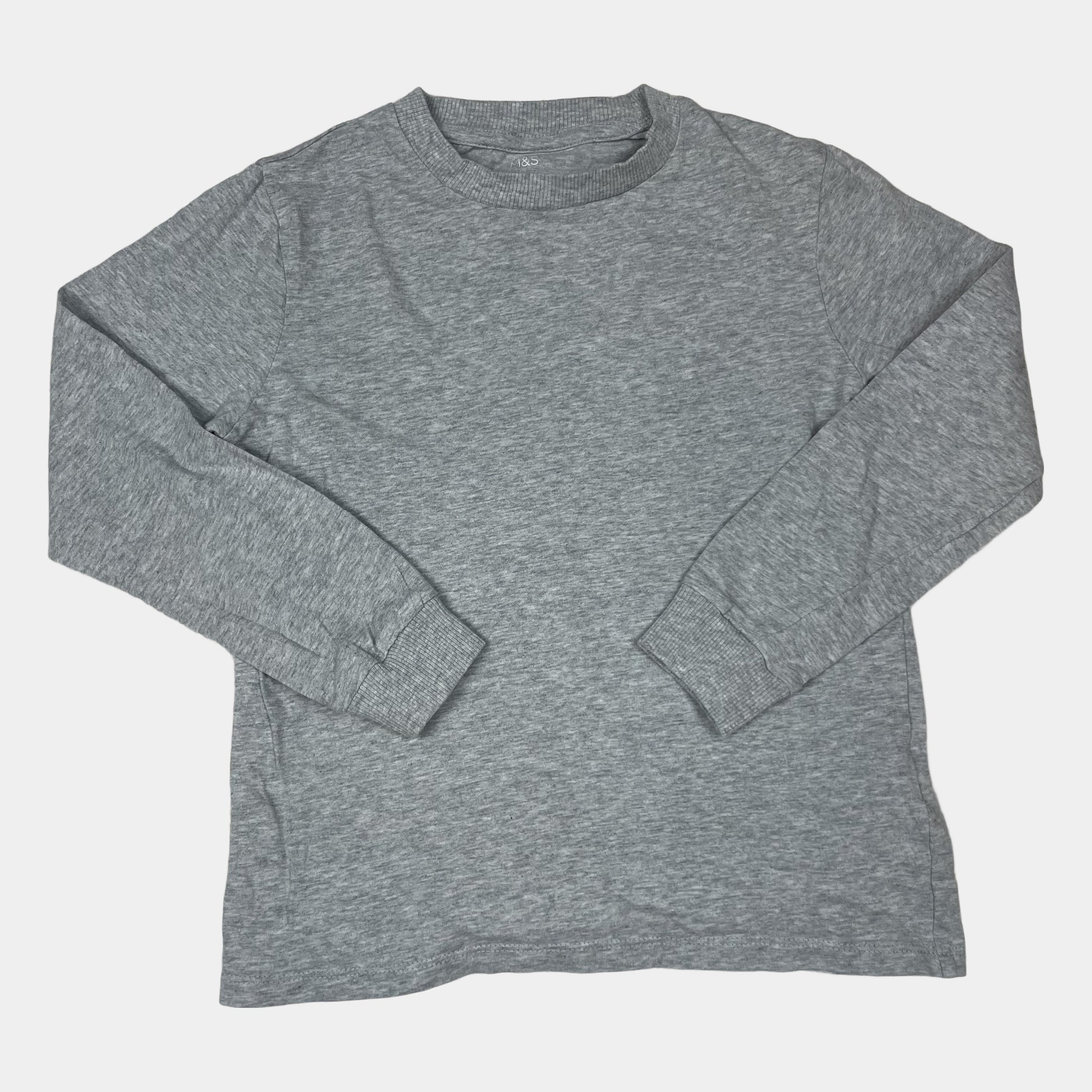Graues Langarmshirt aus Baumwolle von M&S, Größe 6-7 Jahre