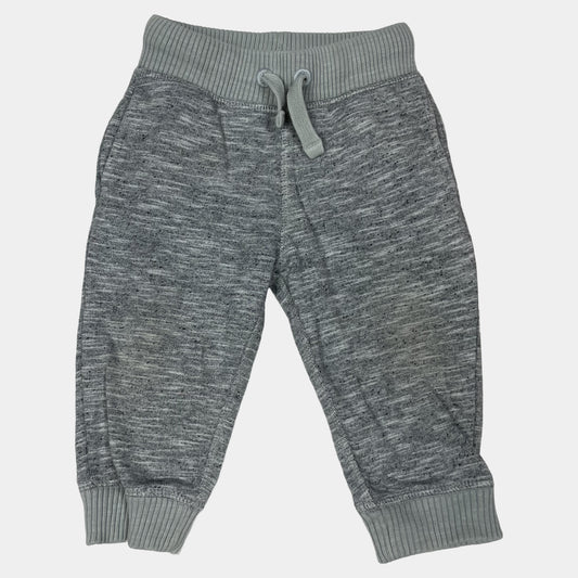 Graue Sweathose aus Baumwolle für Babys mit Bündchen und Kordelzug – front