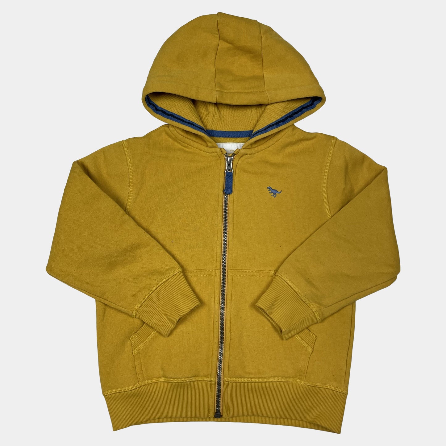 Gelbes Kapuzen-Sweatshirt mit Stickerei für Kinder – front