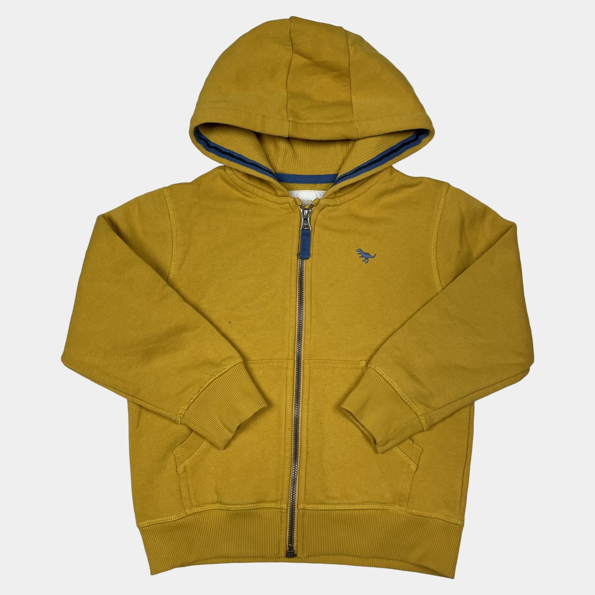 Gelbes Kapuzen-Sweatshirt mit Stickerei für Kinder – front