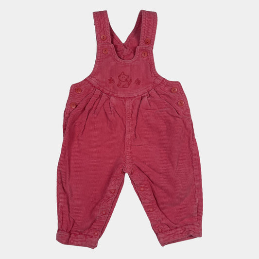 Rosa Cord-Latzhose mit Stickerei, Größe 6-9 Monate (74 cm) – front