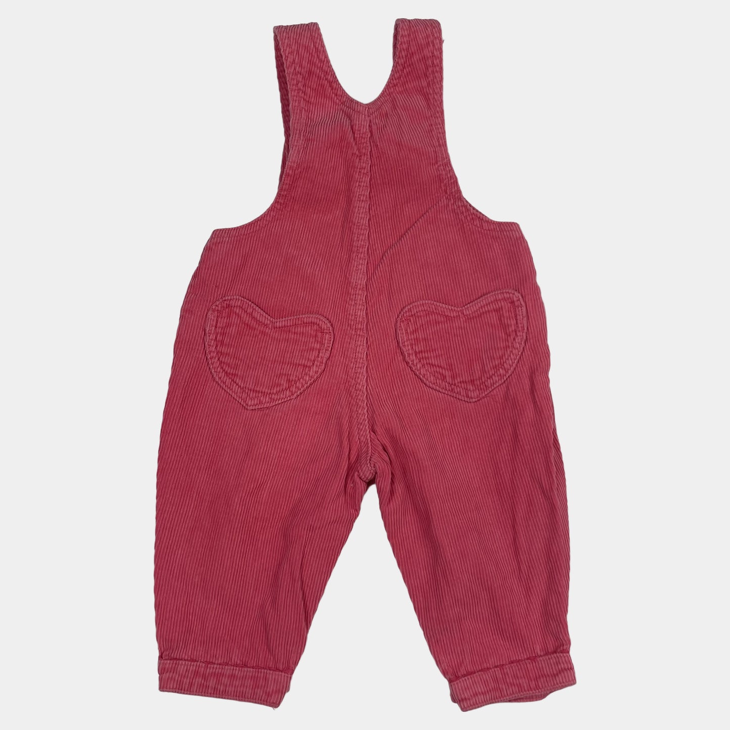 Rosa Cord-Latzhose mit Stickerei, Größe 6-9 Monate (74 cm) – back