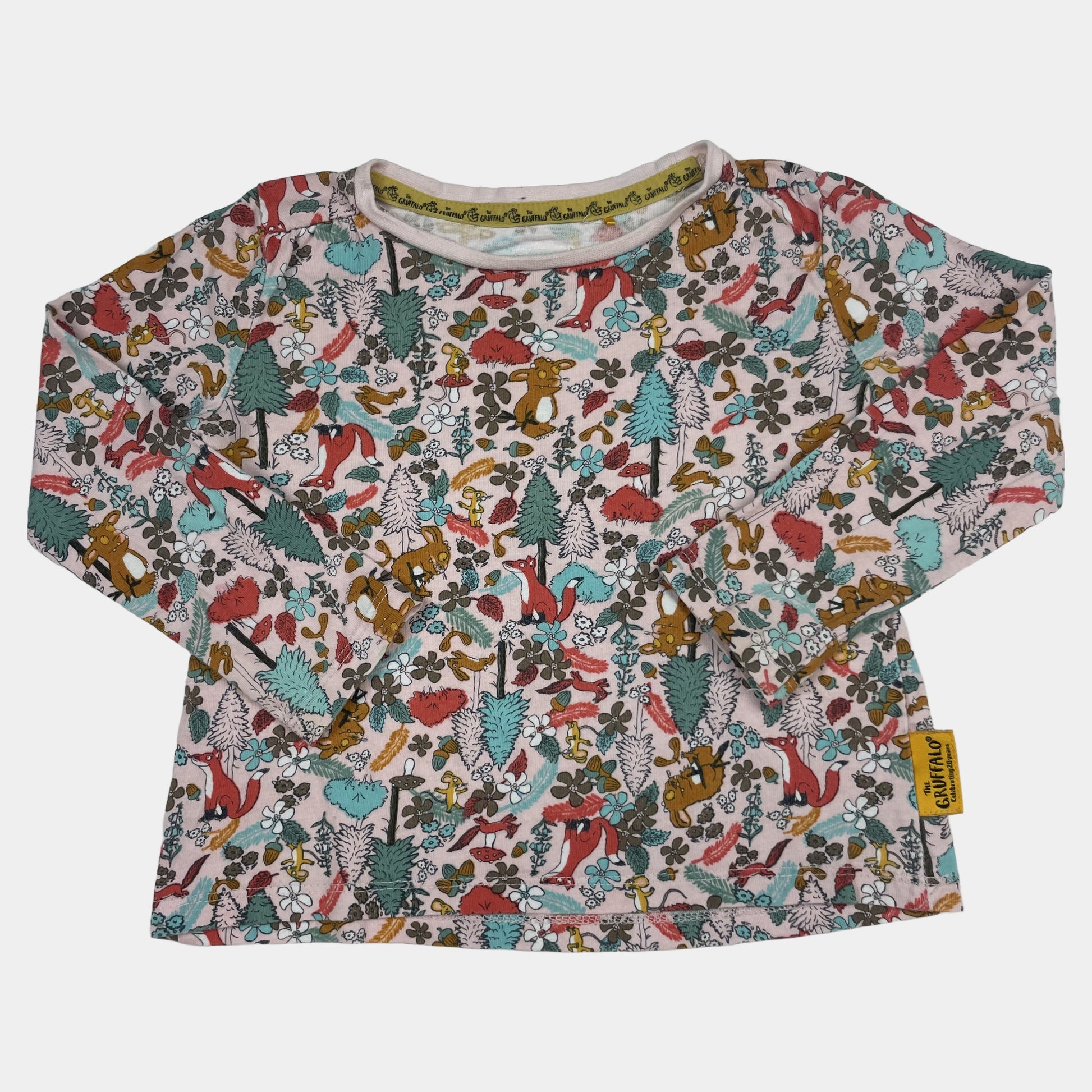 Buntes Langarmshirt mit Waldtiermotiv für Kinder, Größe 1,5-2 Jahre – front