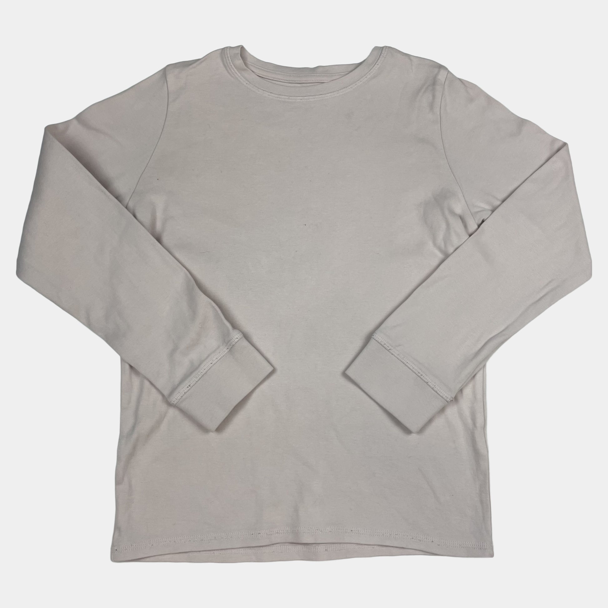 Rosa Langarmshirt aus Baumwolle mit klassischem Rundhalsausschnitt. – front