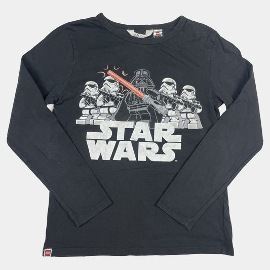 Schwarzes Langarmshirt mit Star Wars Motiv, Darth Vader und Sturmtrupplern – front