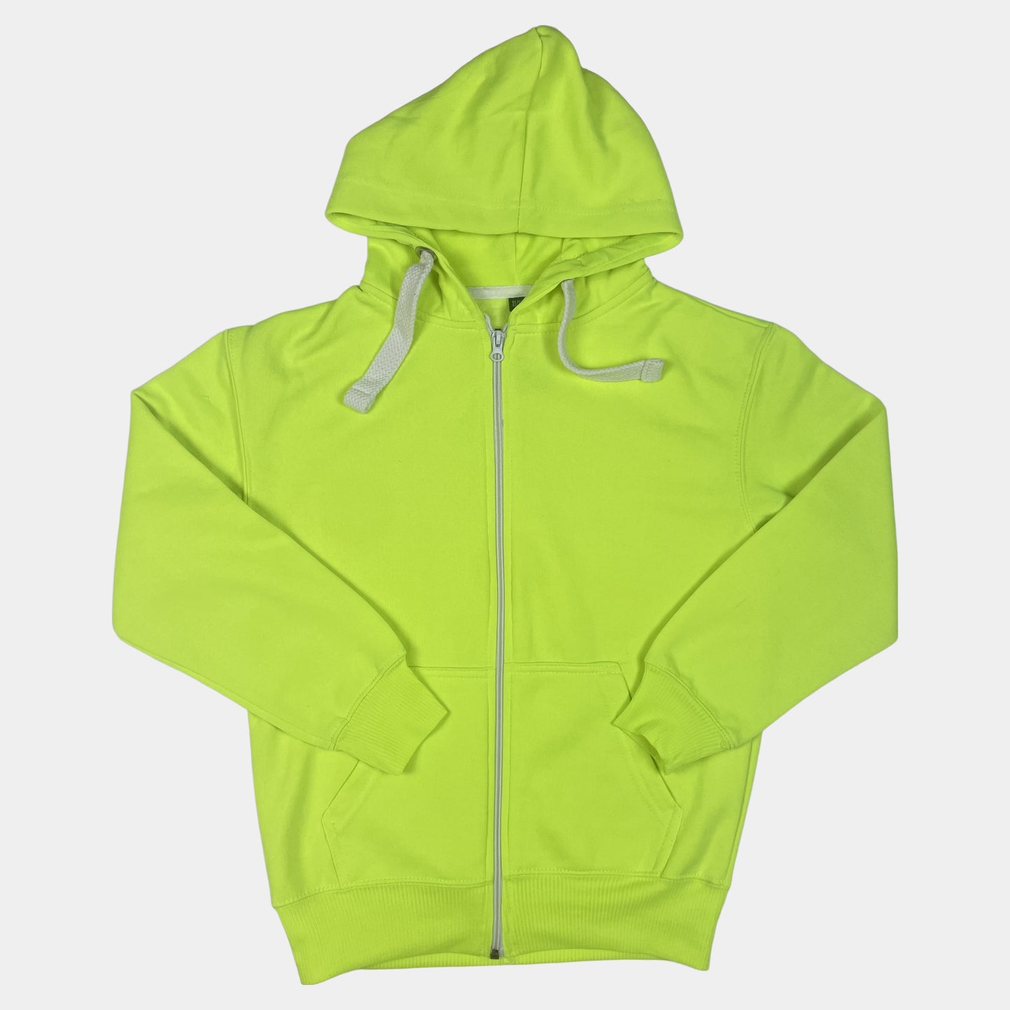 Leuchtender Kapuzenpullover mit Reißverschluss und Kängurutaschen – front