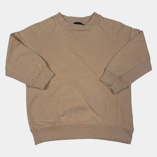 Beiger Baumwoll-Pullover mit Rippbund für Kinder, Größe 3-4 Jahre