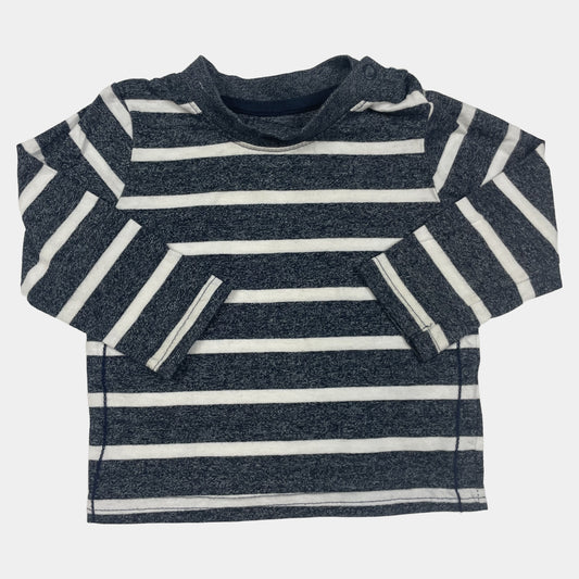 Grau-weißer gestreifter Baby-Pullover von Primark für 6–9 Monate alte Babys – front