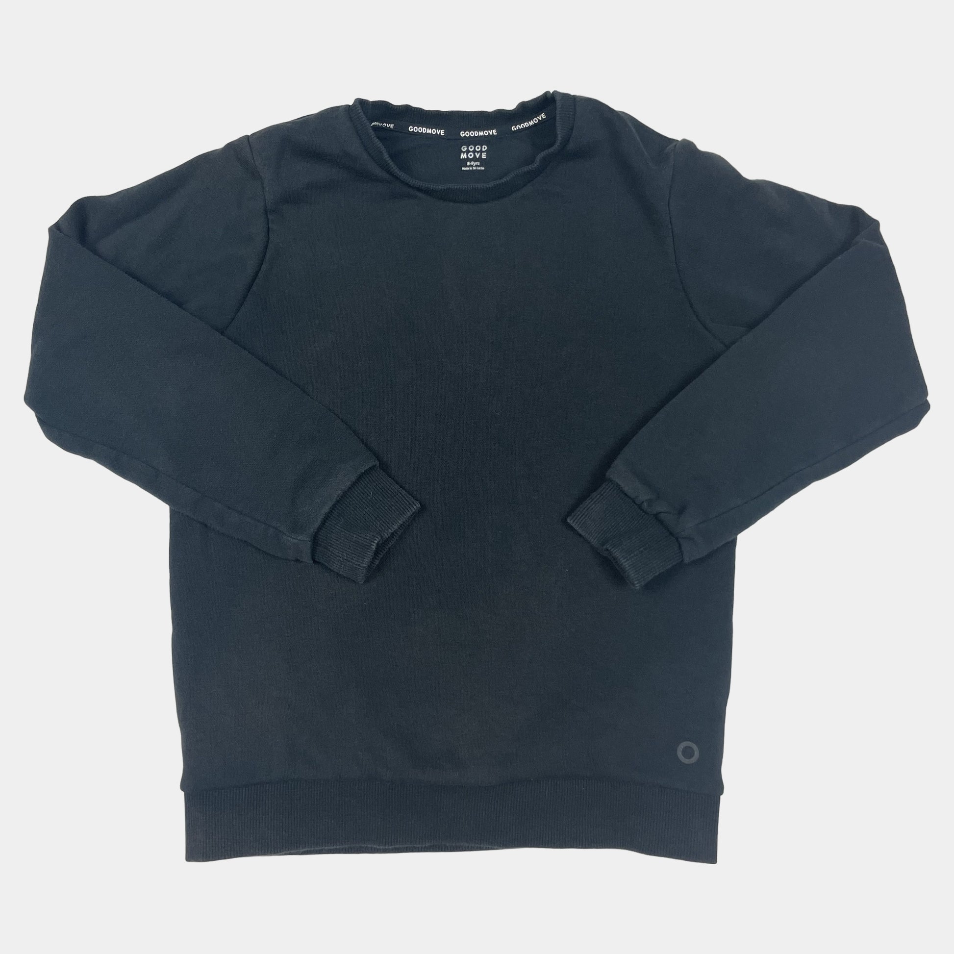 Schwarzer Pullover mit gerippten Bündchen für Kinder