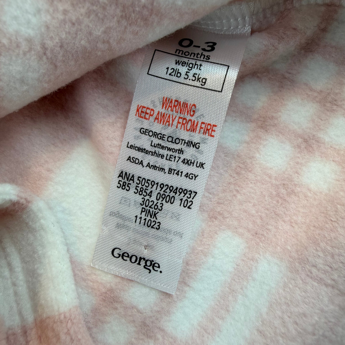 Rosa-weiß kariertes Baby-Latzkleid mit Brusttasche und Knöpfen – label