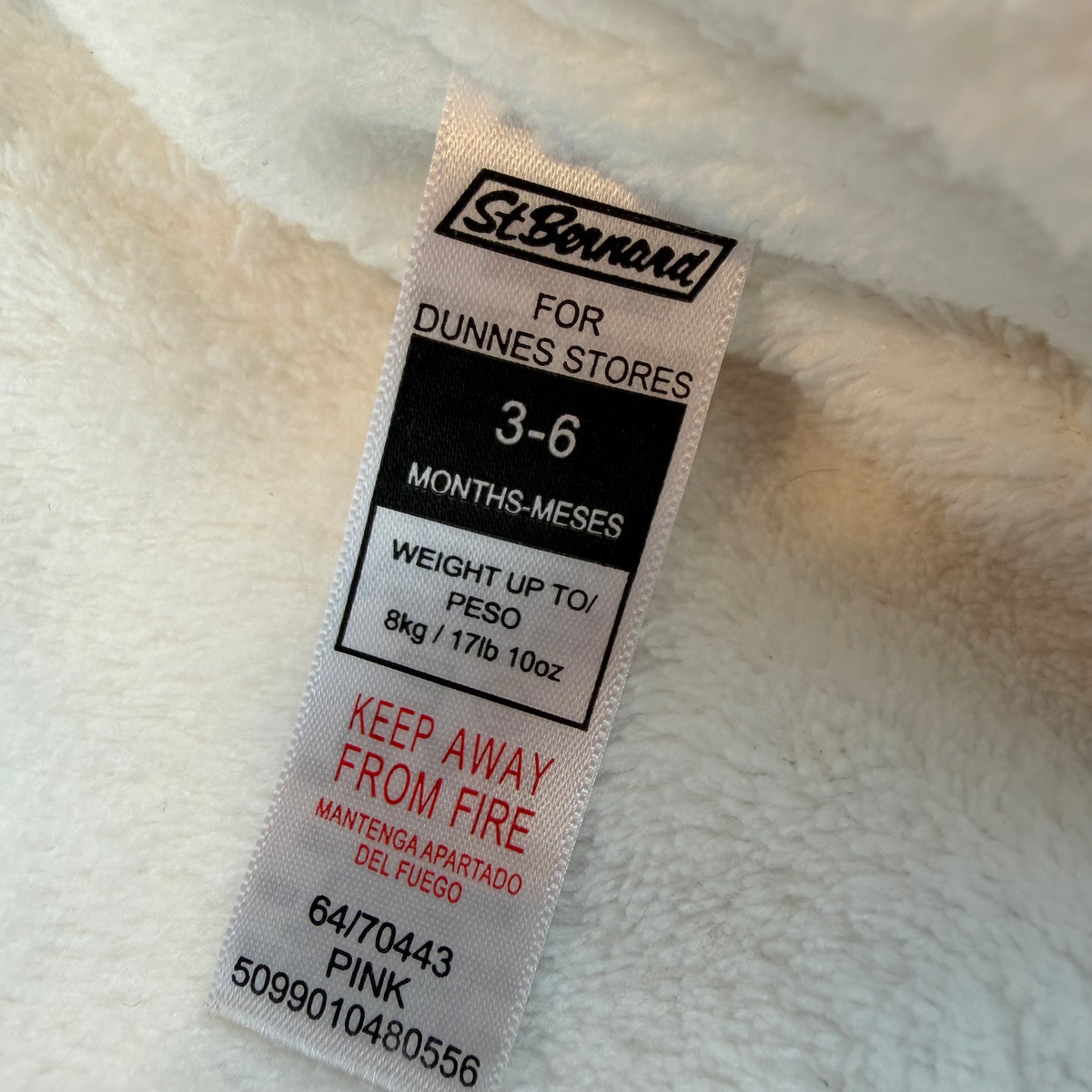 Rosa Baby-Schneeoverall mit Kapuze, Teddyfutter, Füßlingen und Fäustlingen – label