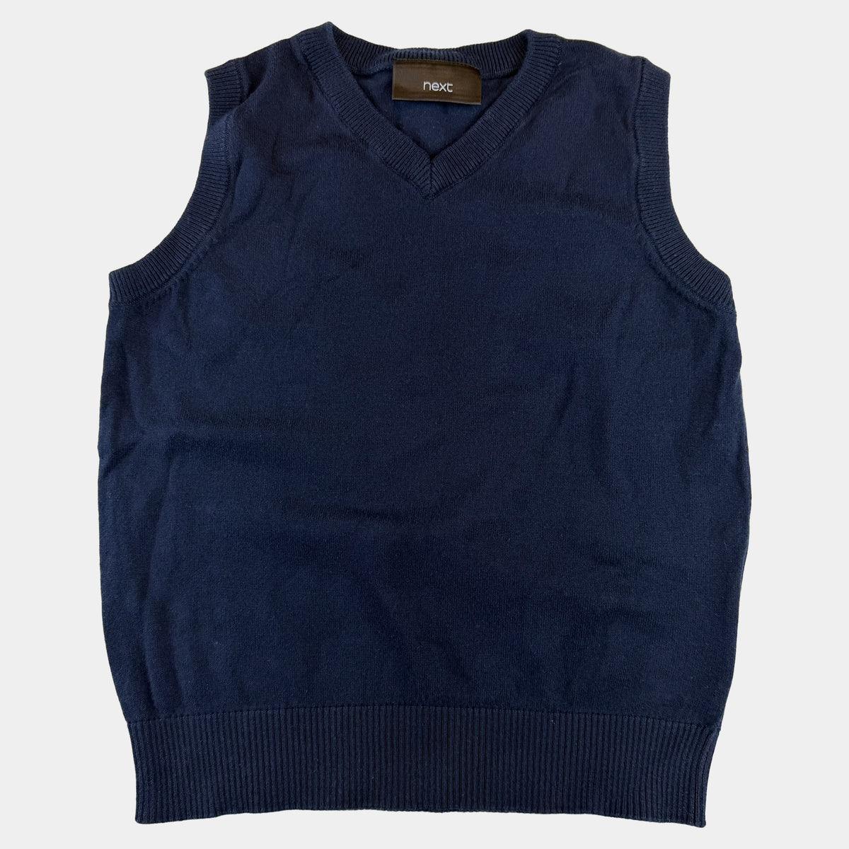 Blaue Kinder-Strickweste mit V-Ausschnitt von Next – front