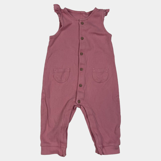 Rosa ärmelloser Overall mit Knopfleiste von M&S