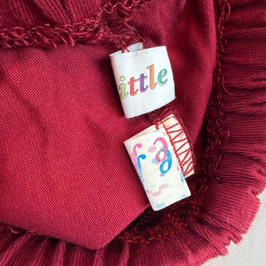 Bordeauxrote Kinderhose aus Jersey mit elastischem Bund – label