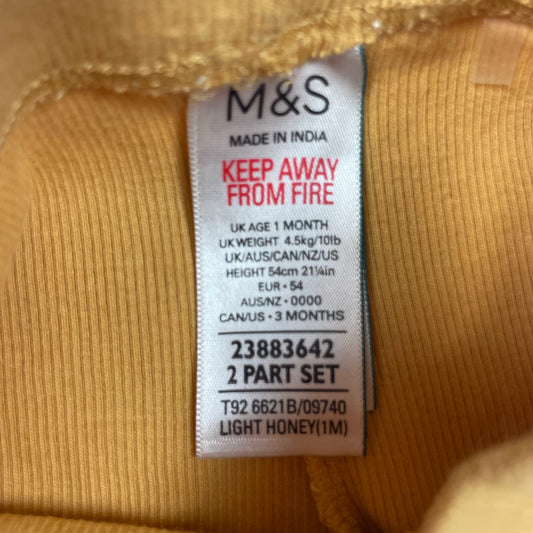 Leichte honigfarbene Leggings aus Baumwolle mit elastischem Bund für Babys label