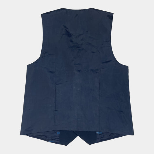 Dunkelblaue Kinderweste von Next mit vier Knöpfen – back