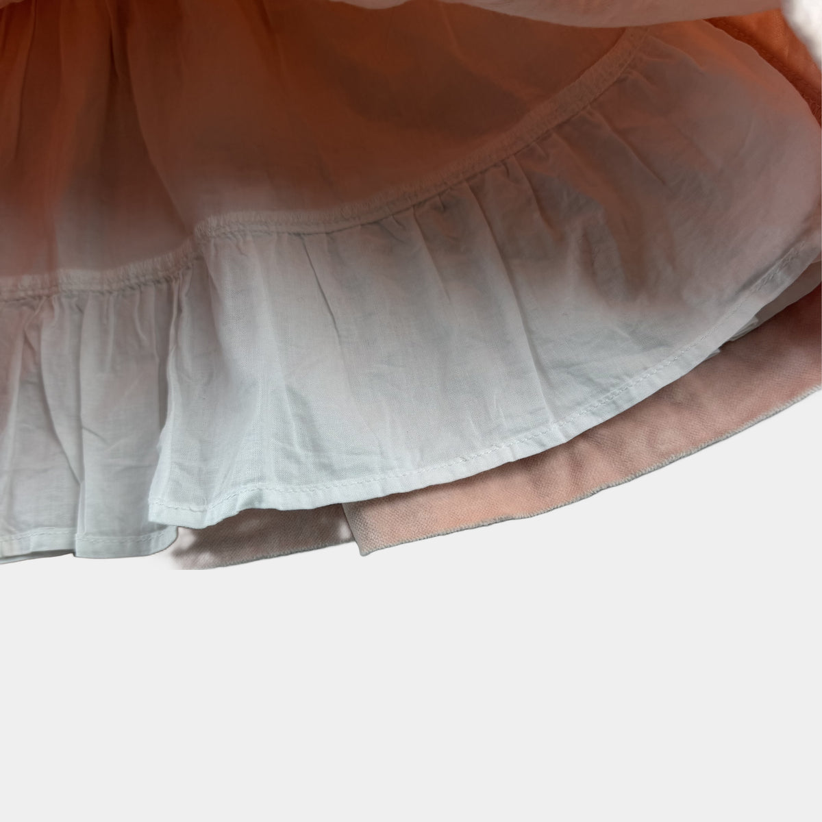 Rosa Baby-Cordkleid mit Bubikragen und Puffärmeln – inside
