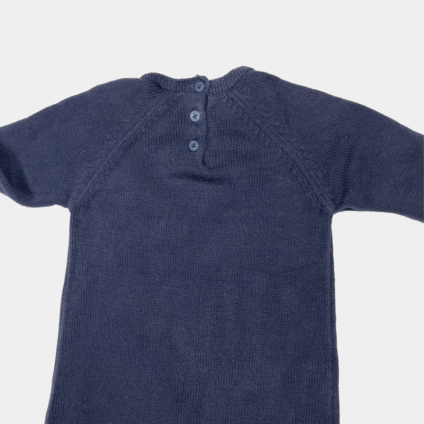 Marineblauer Overall für Babys mit weißem Stern auf der Vorderseite – back