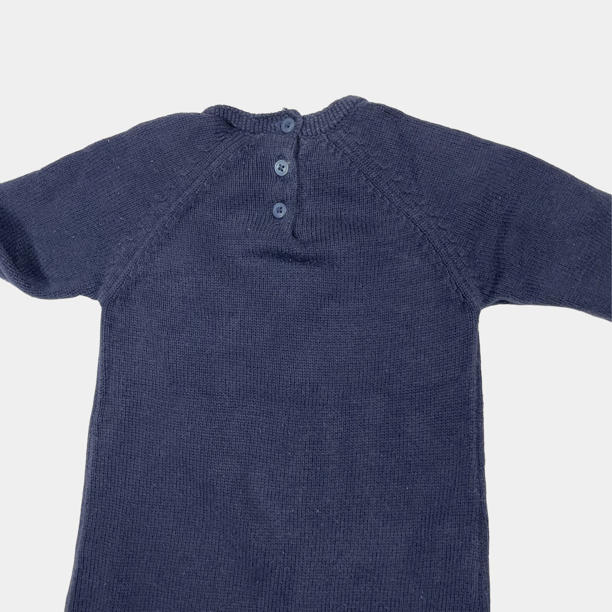 Marineblauer Overall für Babys mit weißem Stern auf der Vorderseite – back