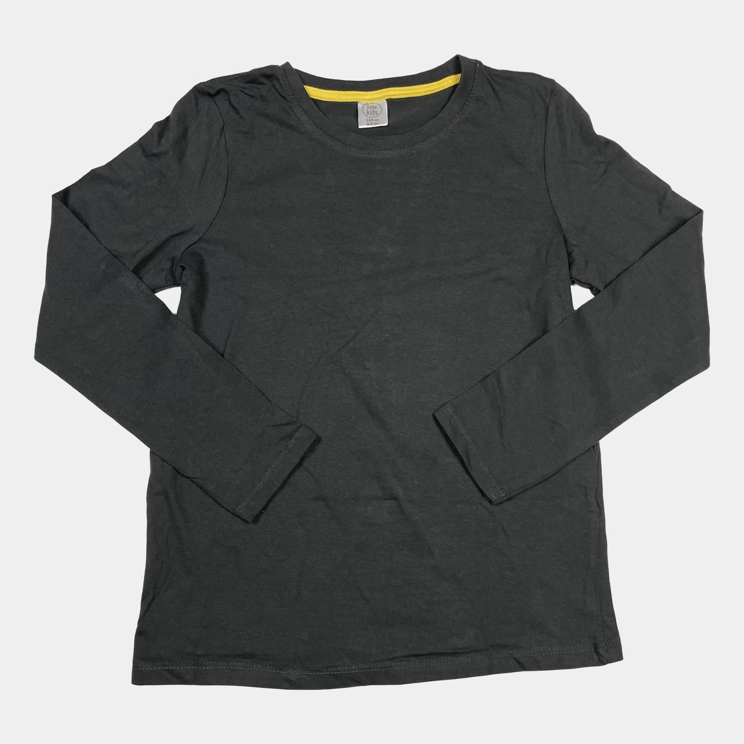 Graues Longsleeve-Shirt für Kinder, Größe 134 cm, aus Baumwolle, von little kids. – front