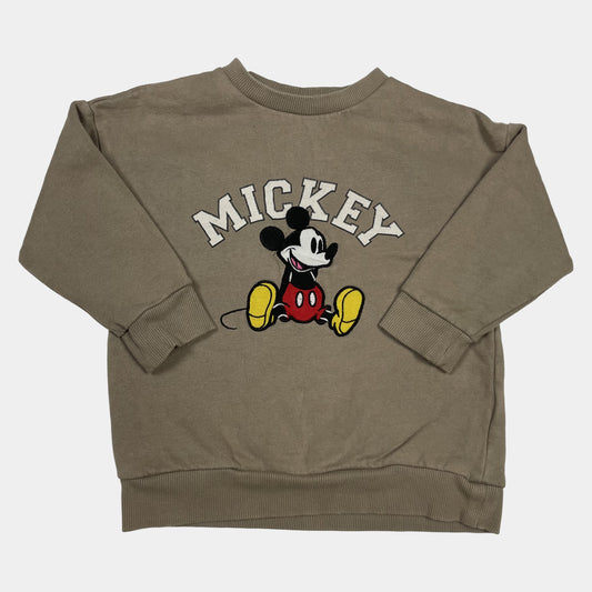 Beiges Sweatshirt mit Mickey-Maus-Motiv – front