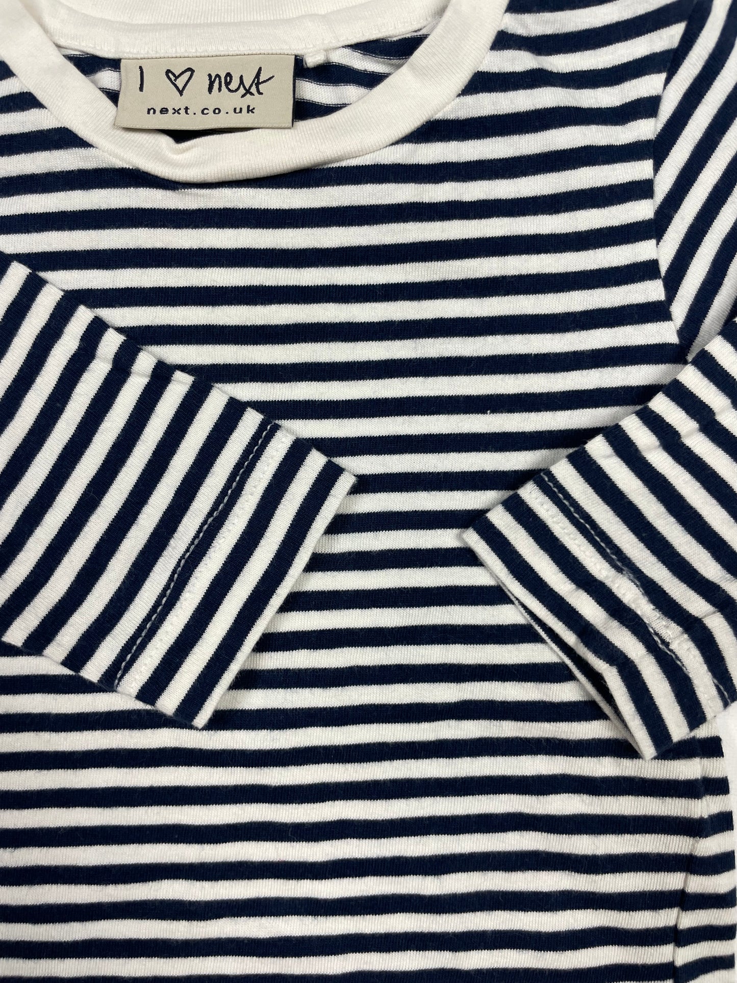 Blau-weißes Viscose Langarmshirt mit Streifenmuster