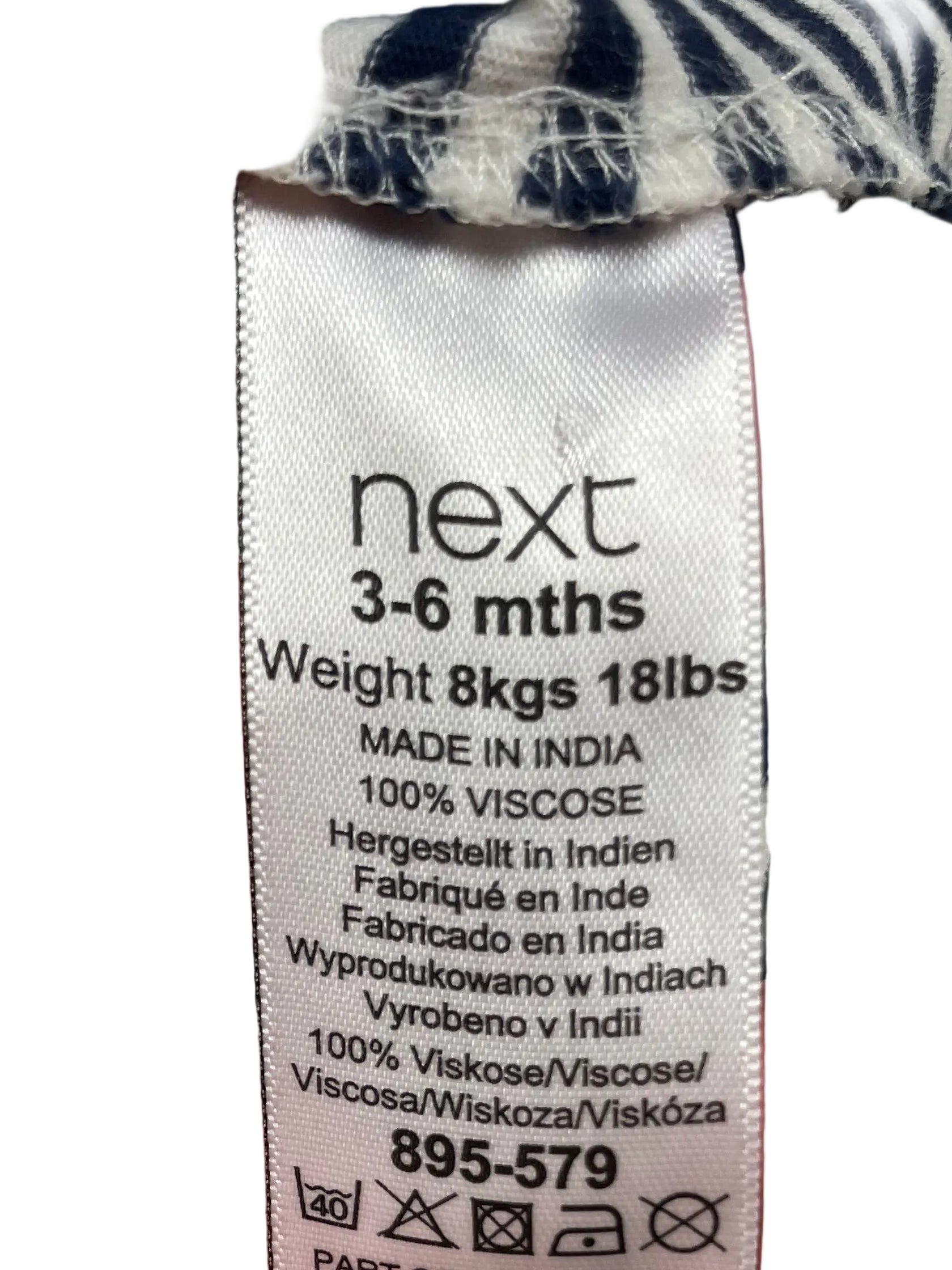 Blau-weißes Viscose Langarmshirt mit Streifenmuster